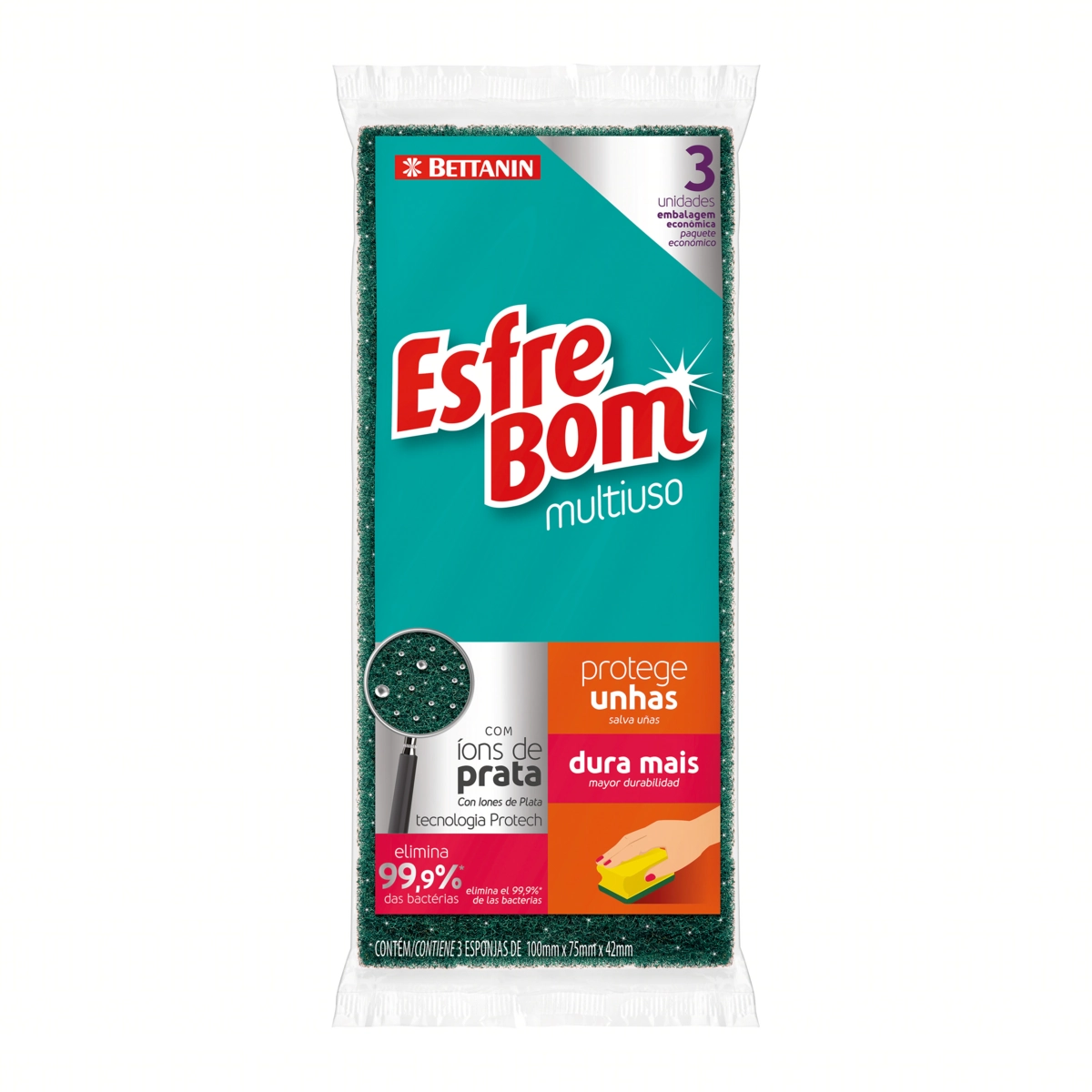 Esponja Esfrebom Prot Unha C/3
