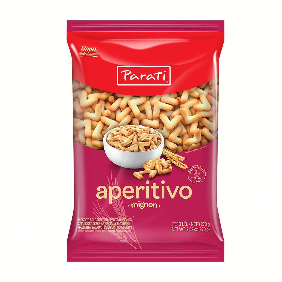 Biscoito Aperitivo Mignon Parati Pacote 270g
