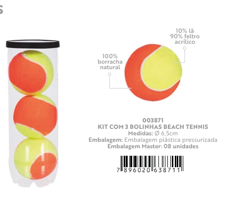 Kit Com 3 Bolinhas Beach Tennis Mor
