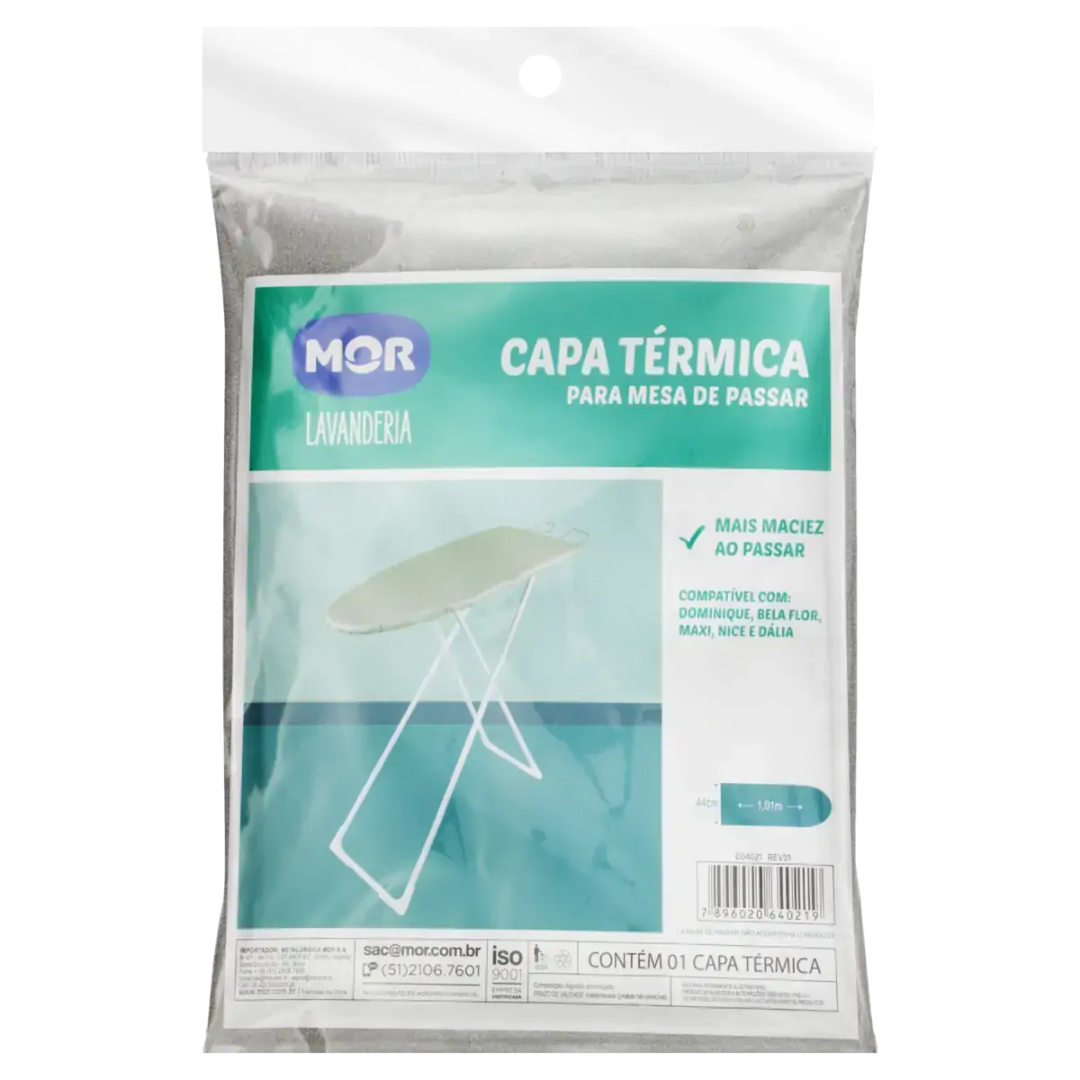 Capa Térmica Para Mesa De Passar Mor Lavanderia 44cm X 1,01m