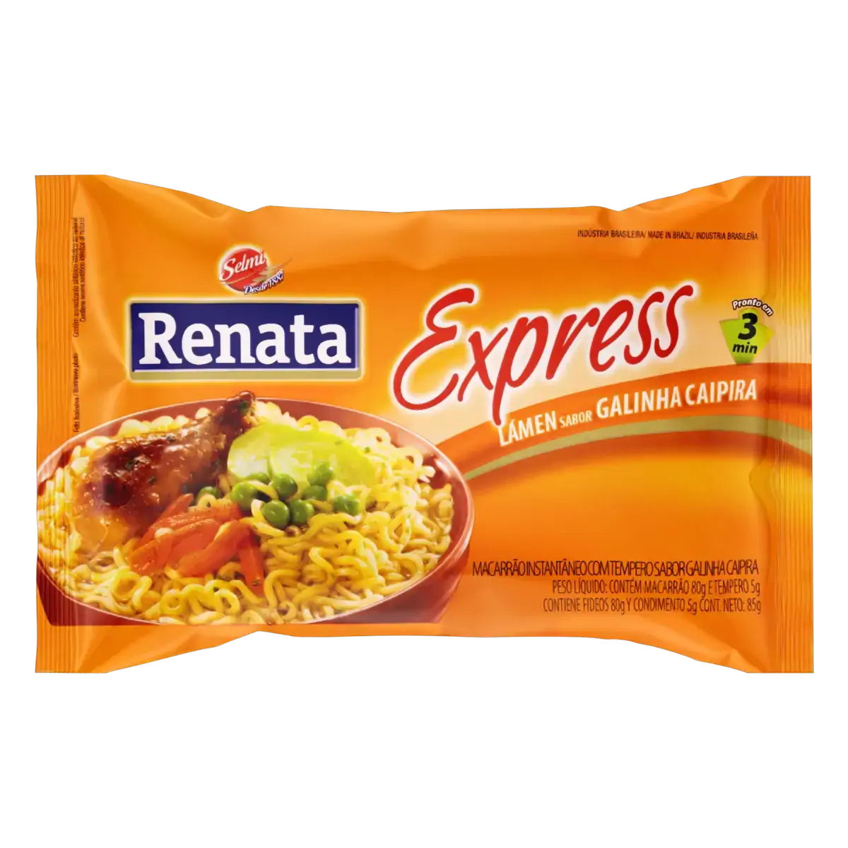 Macarrão Instantâneo Lámen Galinha Caipira Renata Express Pacote 85g