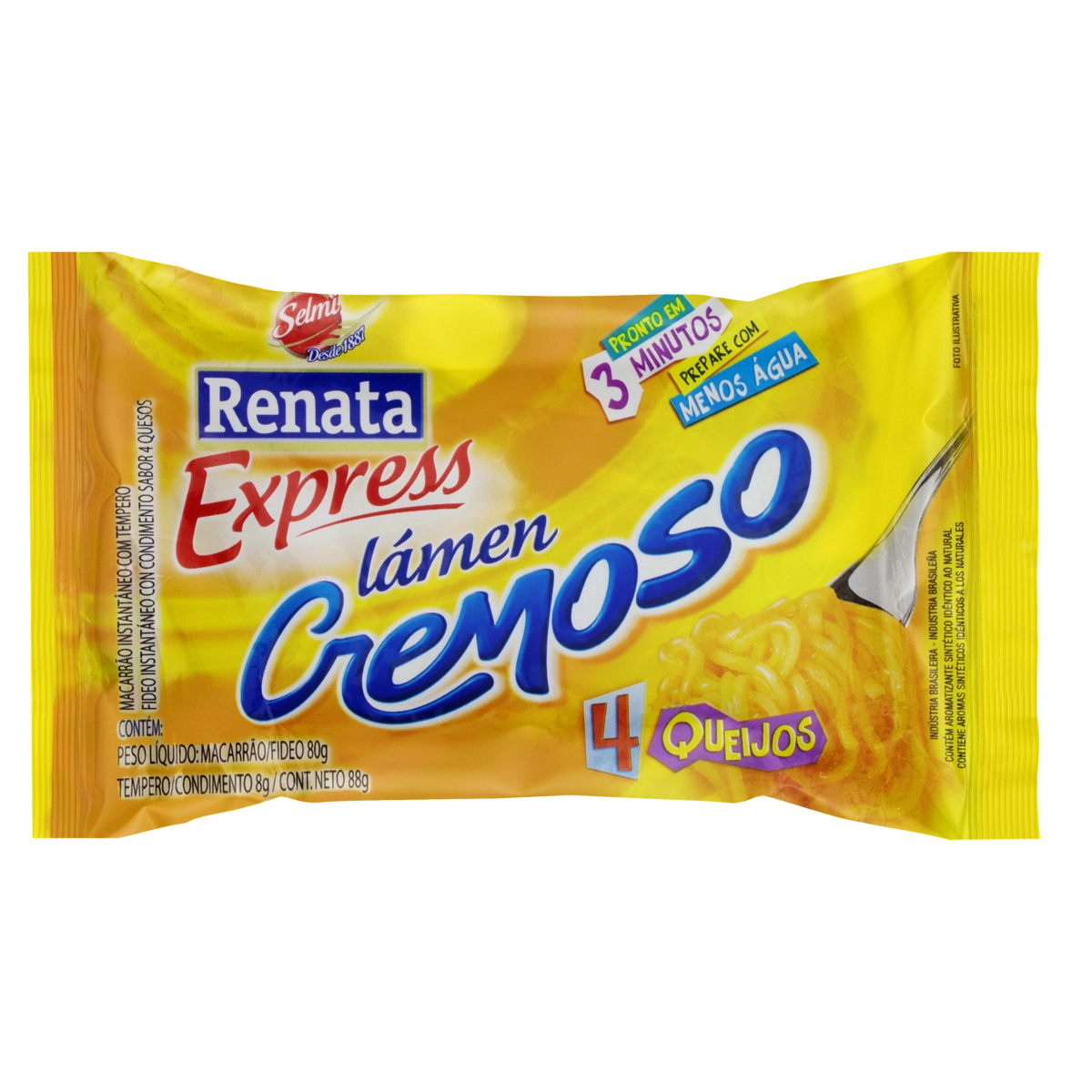 Macarrão Instantâneo Lámen 4 Queijos Renata Express Pacote 88g