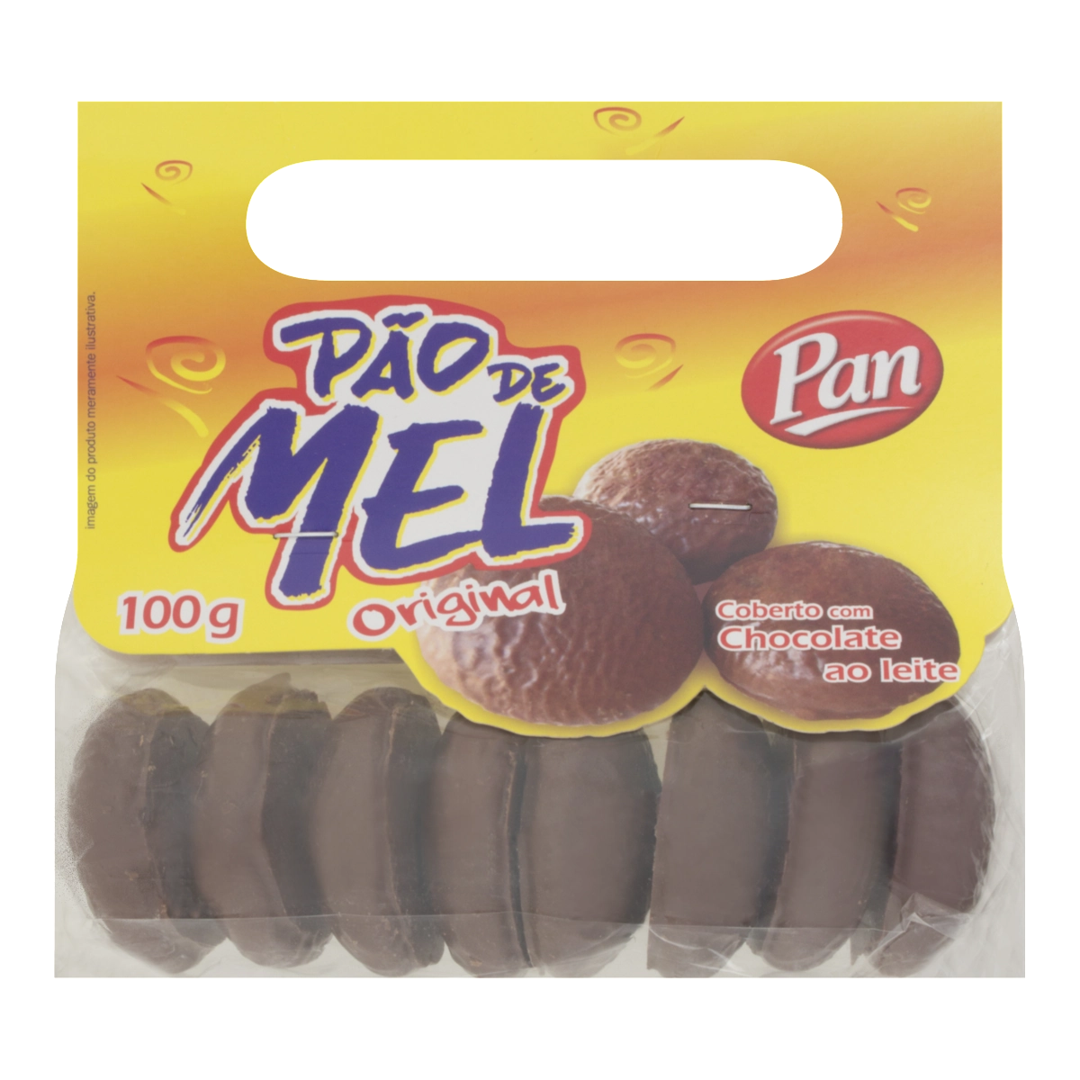 Pão De Mel Com Cobertura De Chocolate Ao Leite Pan Pacote 100g