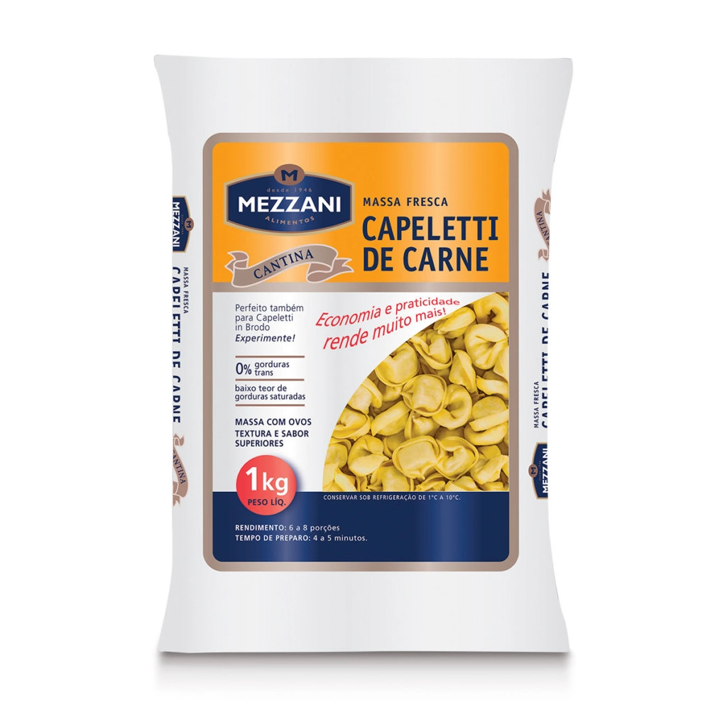 Capeletti Recheio Carne Mezzani Pacote 1kg