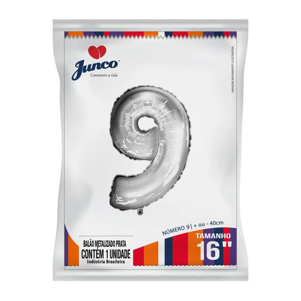 Balao Junco Metalizado Prata 40cm N.9 1un