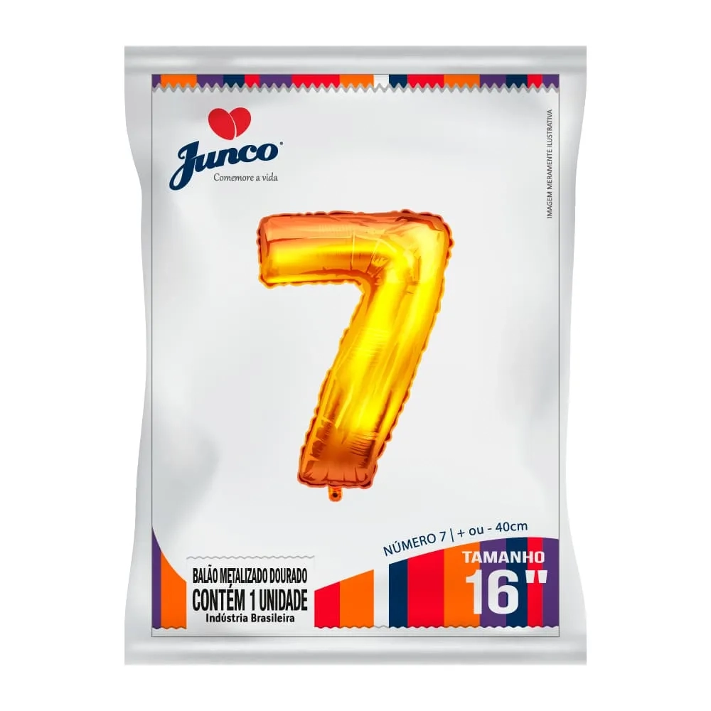Balao Junco Metalizado Dourado 40cm N.7 1un