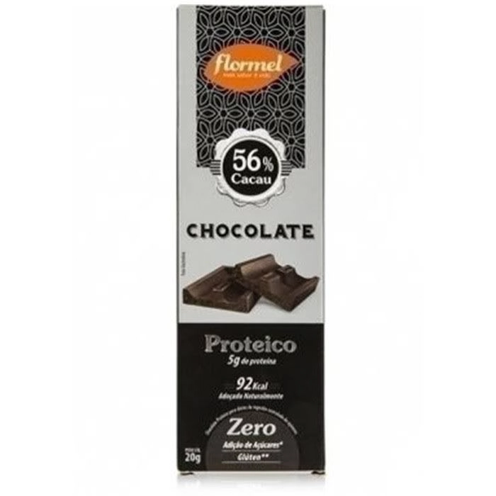 Chocolate Com Whey 56 Cacau Zero Açucar 20g Flormel