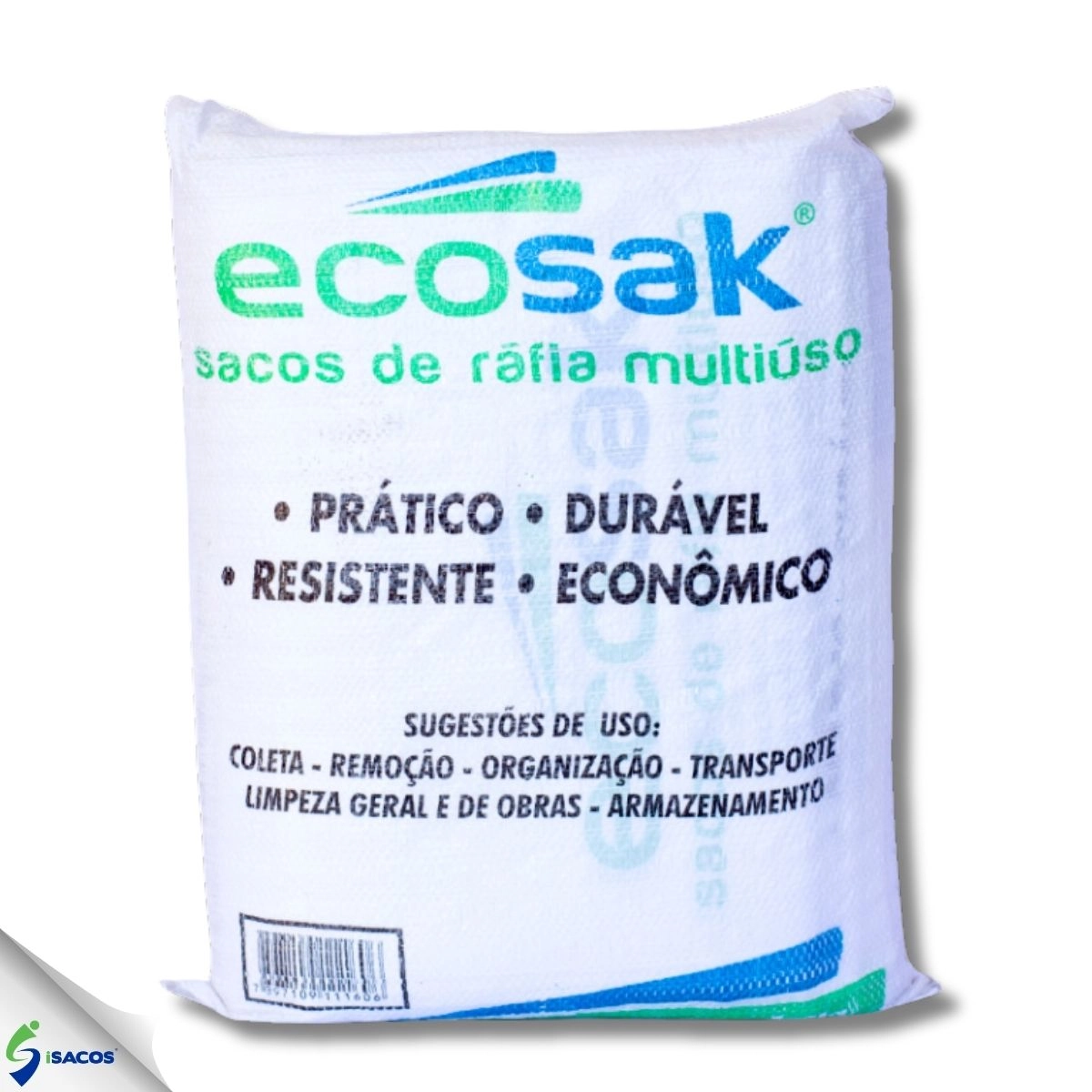 Kit 200 Saco De Ráfia, Entulho, Grãos, Ração, Solto Logo Ecosak 50x80