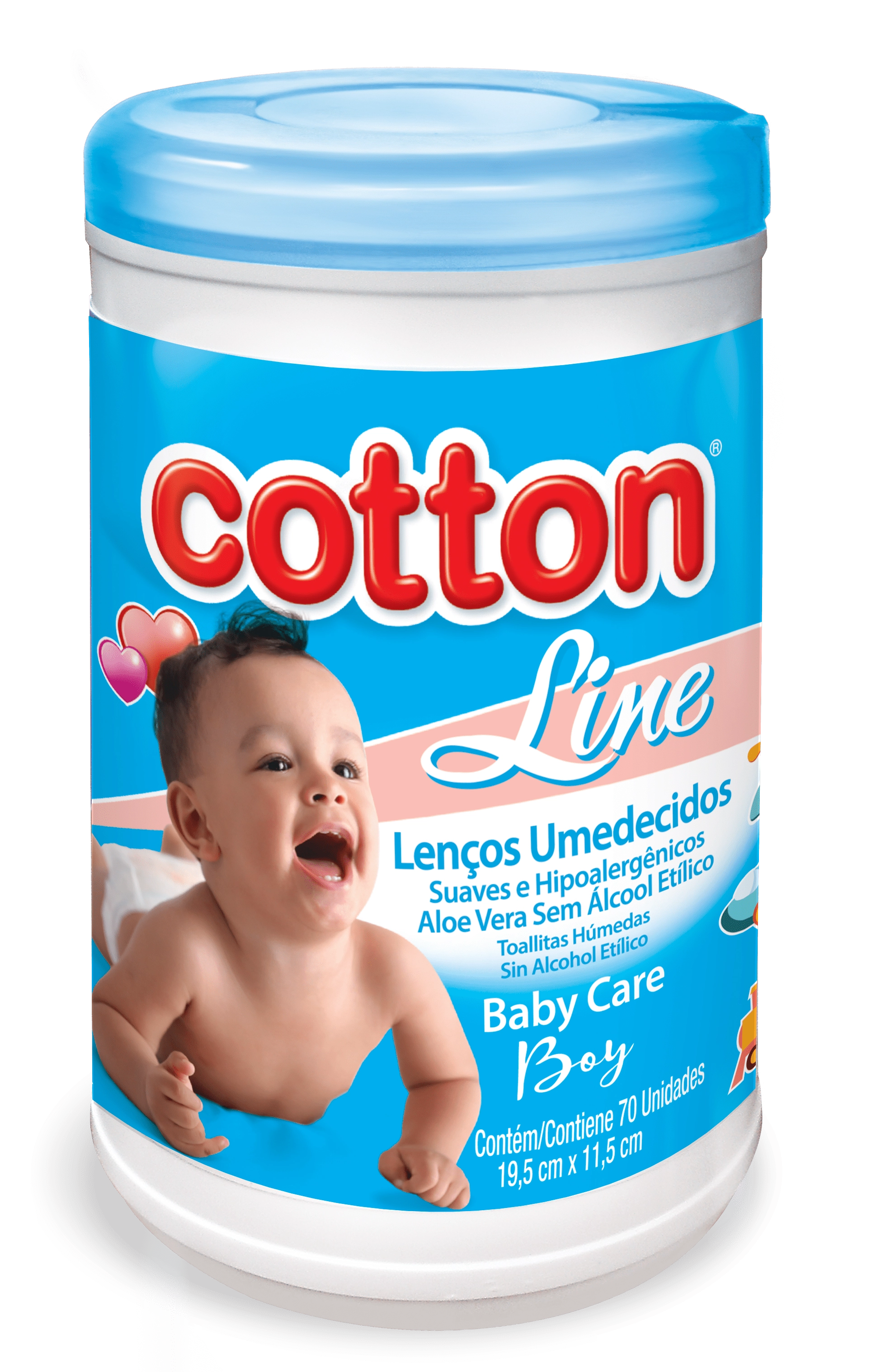 Lenco Umedecido Cotton C/70 Azul