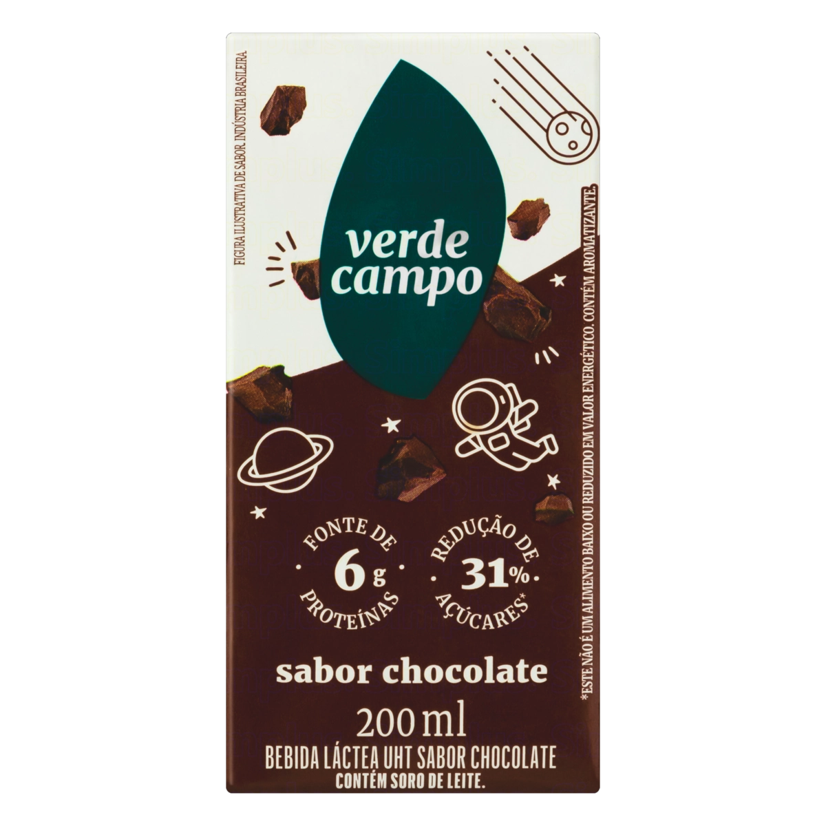 Bebida Láctea Uht Chocolate Verde Campo Caixa 200ml