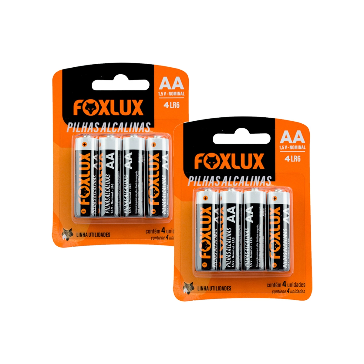 Kit 8 Pilha Alcalina Foxlux Pequena Aa