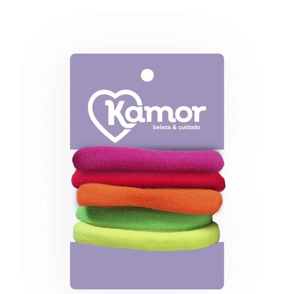 Elastico P/cabelo Kamor Neon C/6un