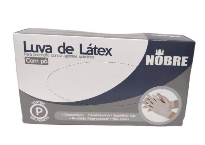 Luvas De Latex Com Pó 100 Unidades Tamanho P