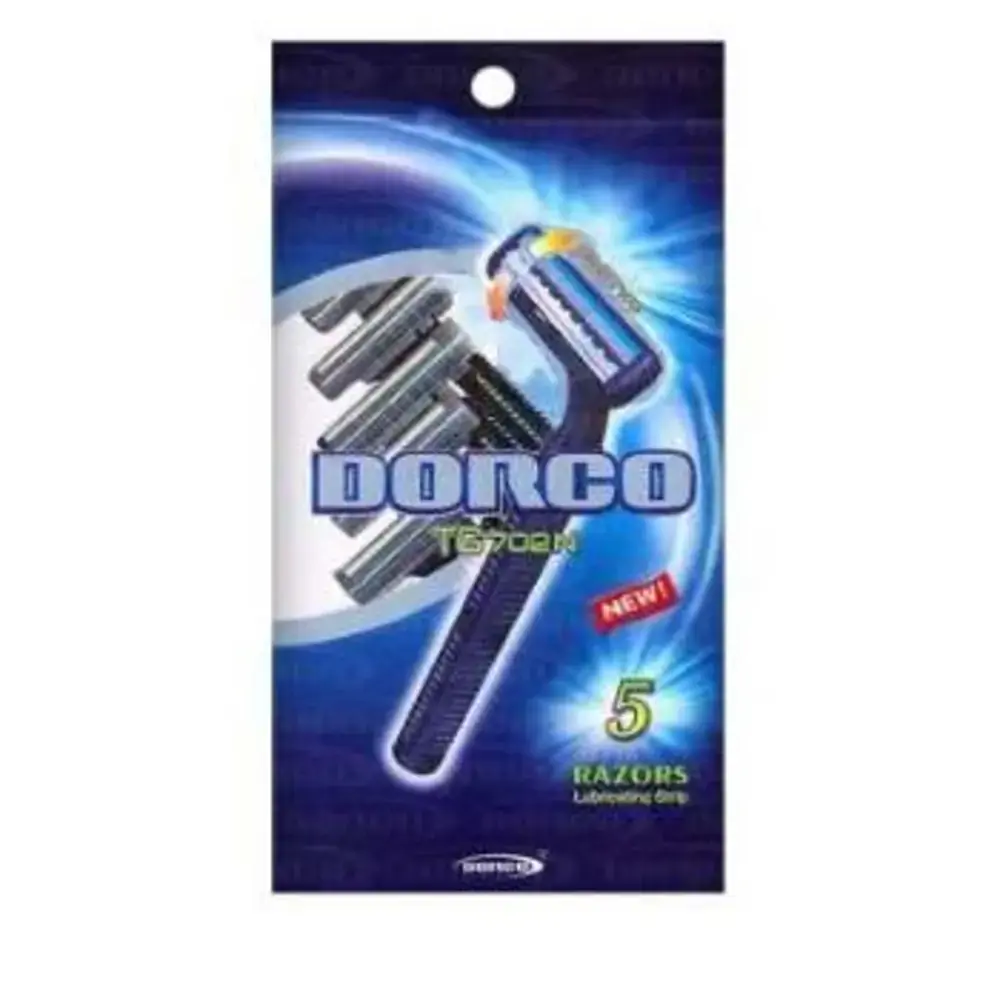 Aparelho De Barbear Twin Rubber Tg702 C/5 2lam Azul Dorco