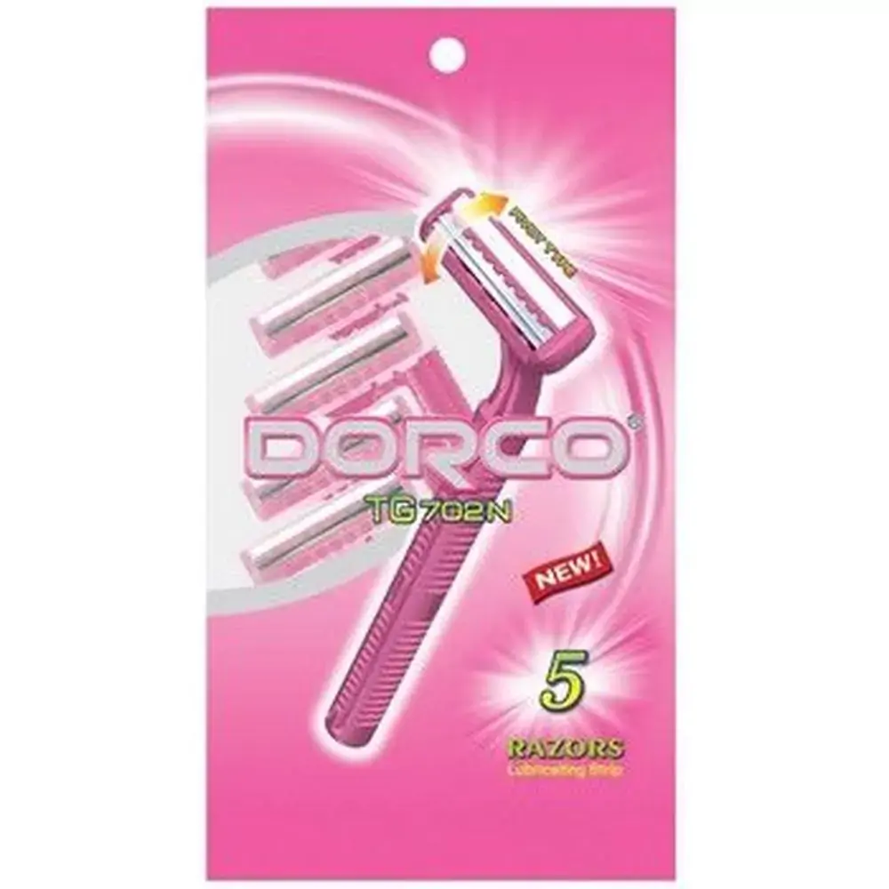 Aparelho De Barbear Twin Rubber Tg702 C/5 2lam Rosa Dorco