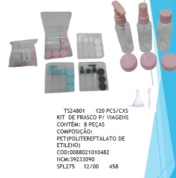 Kit Frasco Para Viagem C/8 Pecas Ref.ts24801