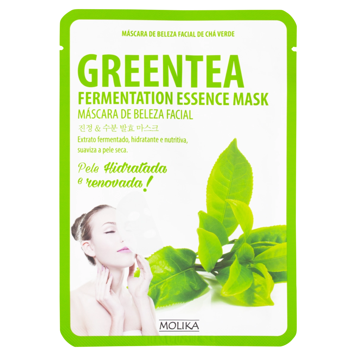 Máscara De Beleza Facial Chá Verde Molika Pacote 25g