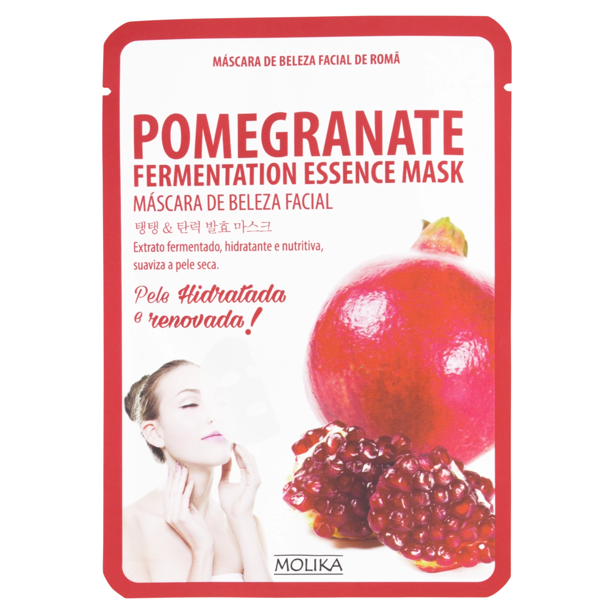 Máscara De Beleza Facial Romã Molika Pacote 25g