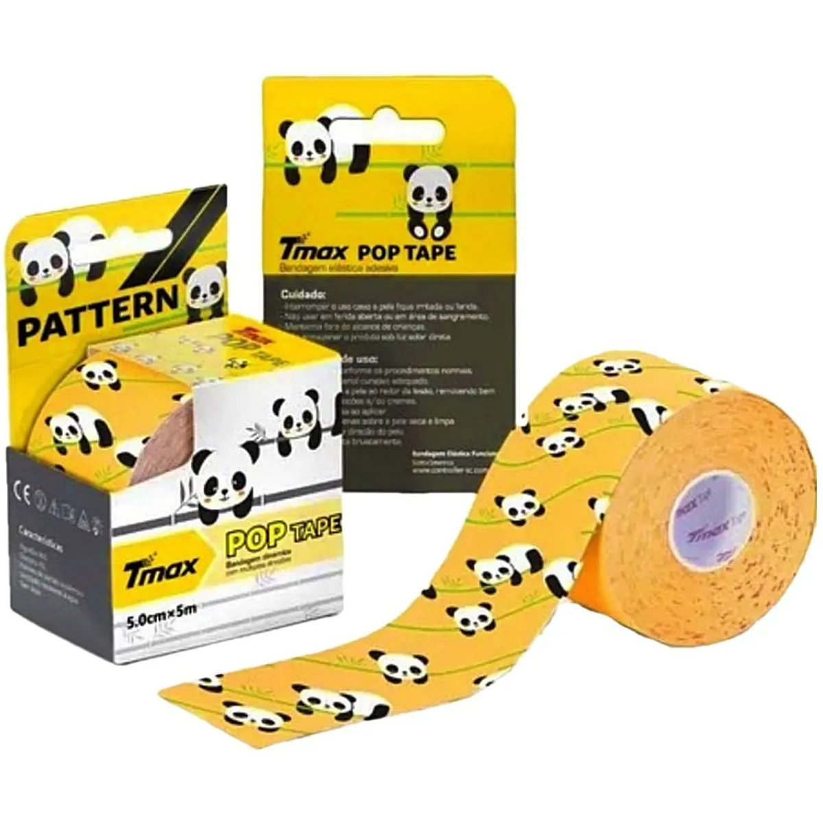 Bandagem Elástica Kinesio TMax - 5cm x 5m - Estampa Panda
