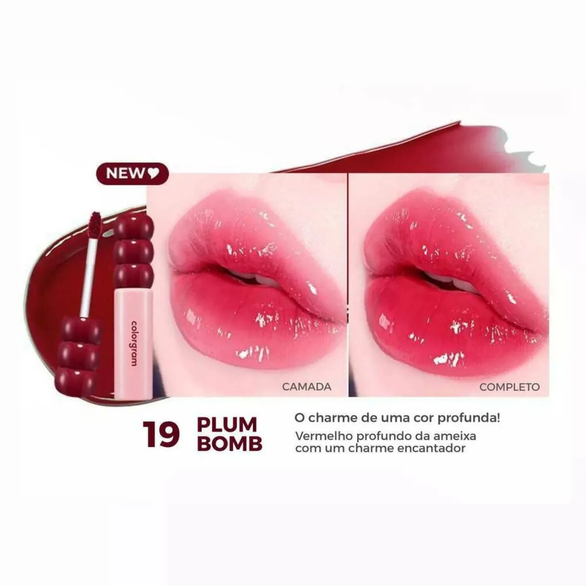 Colorgram Fruity Glass Tint 3g (NOVAS CORES!!) #19 Plum Bomb (NOVO!!)