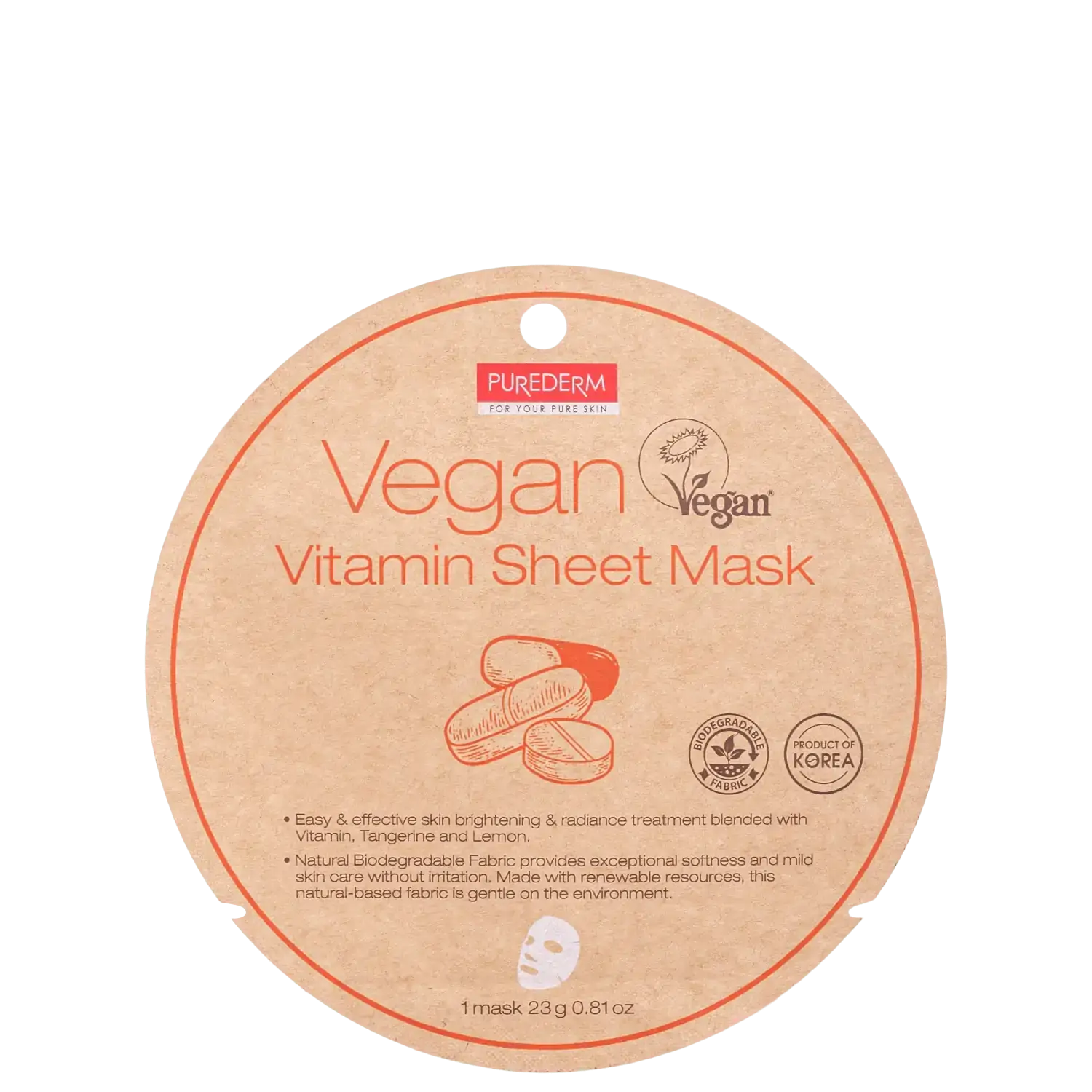 Masc Fac Vegan Vitamin Sheet 23g Purederm