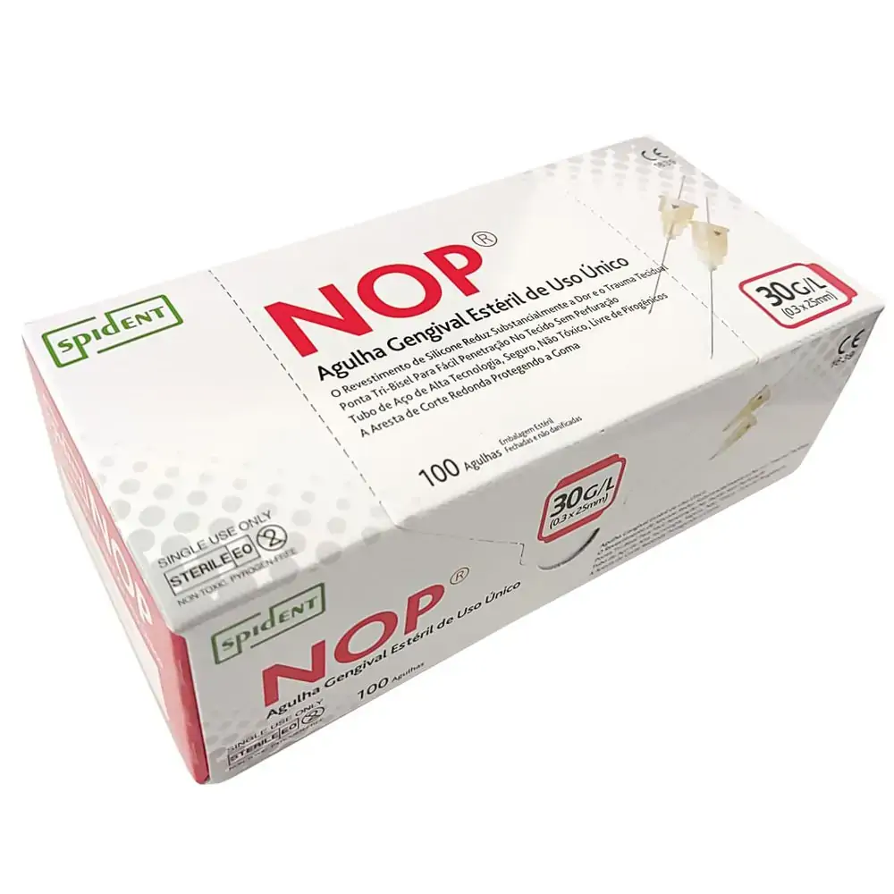 Agulha Gengival Nop 30G 25mm Curta com 100 - Nop