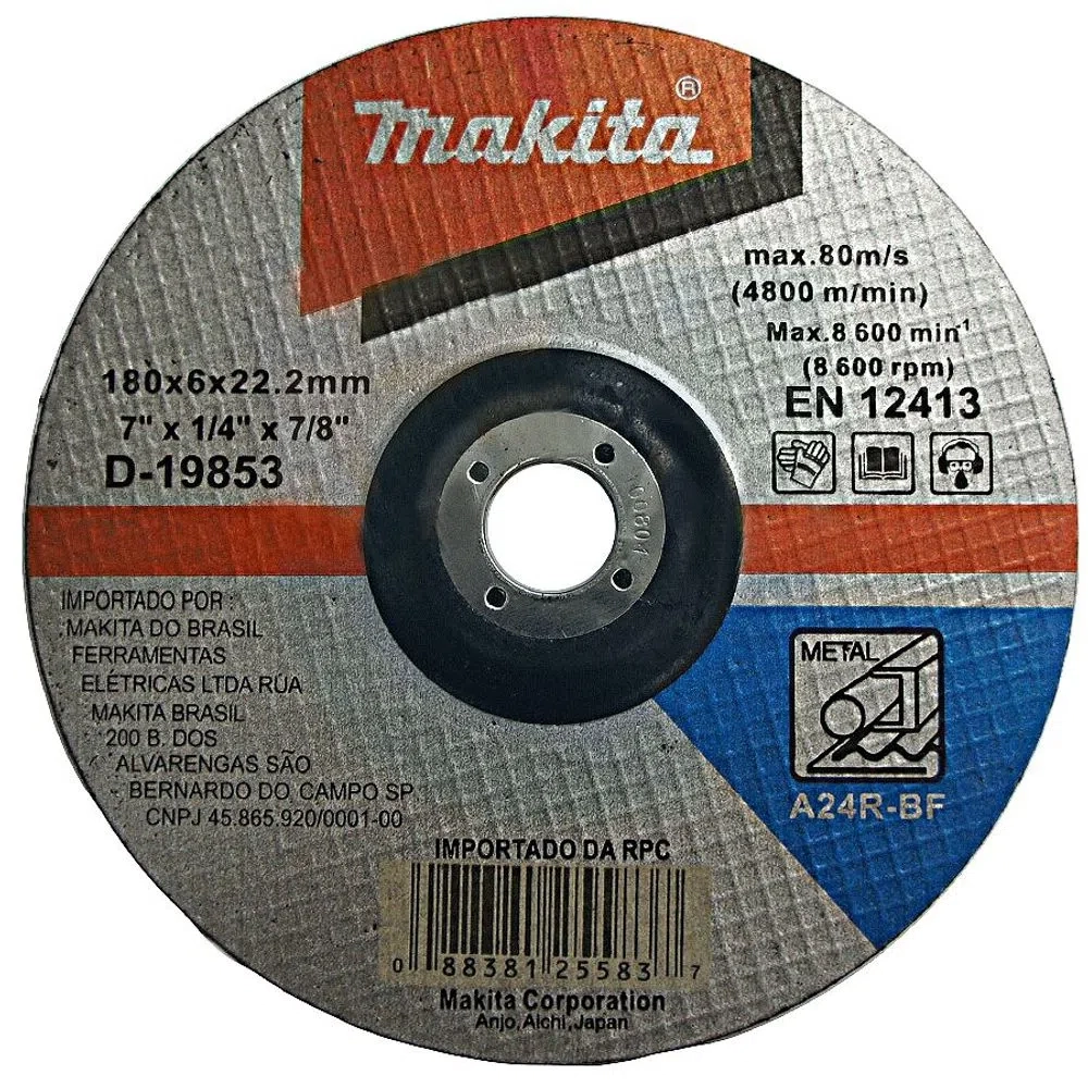 Disco De Desbaste Para Aço 180mm Makita D-19853