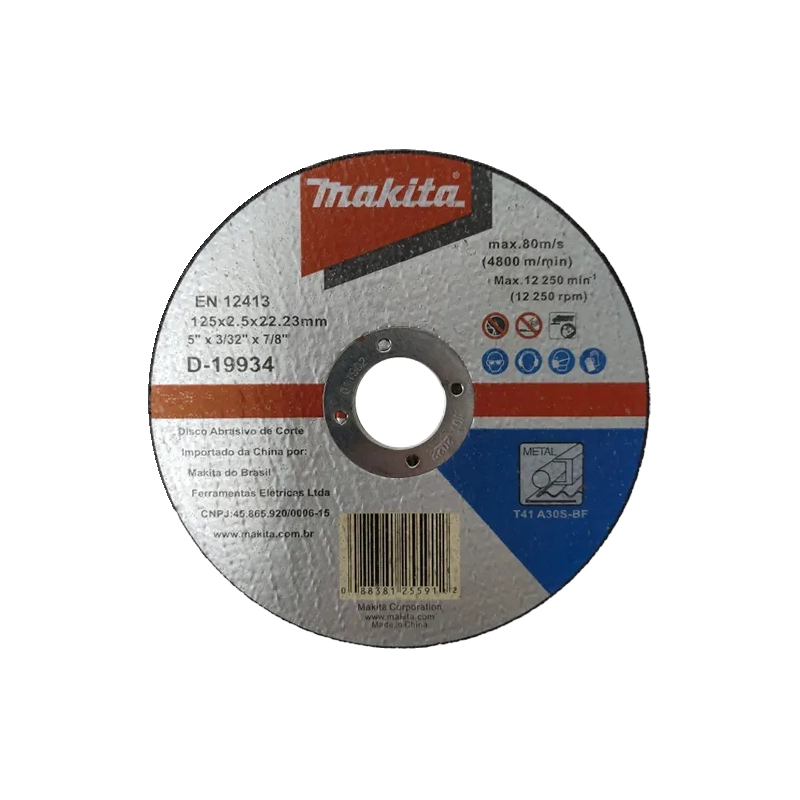 Disco De Corte 5 Pol 125x2.5x22mm Para Metais Makita D-19934