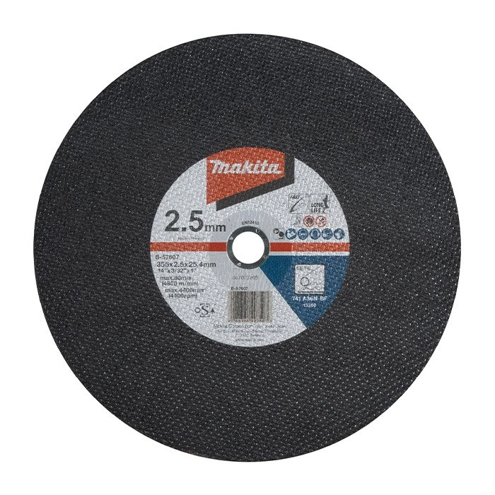 Disco De Corte 355x2.5x25mm Makita B-57607-5 Kit 5 Peças – Resistente E Preciso