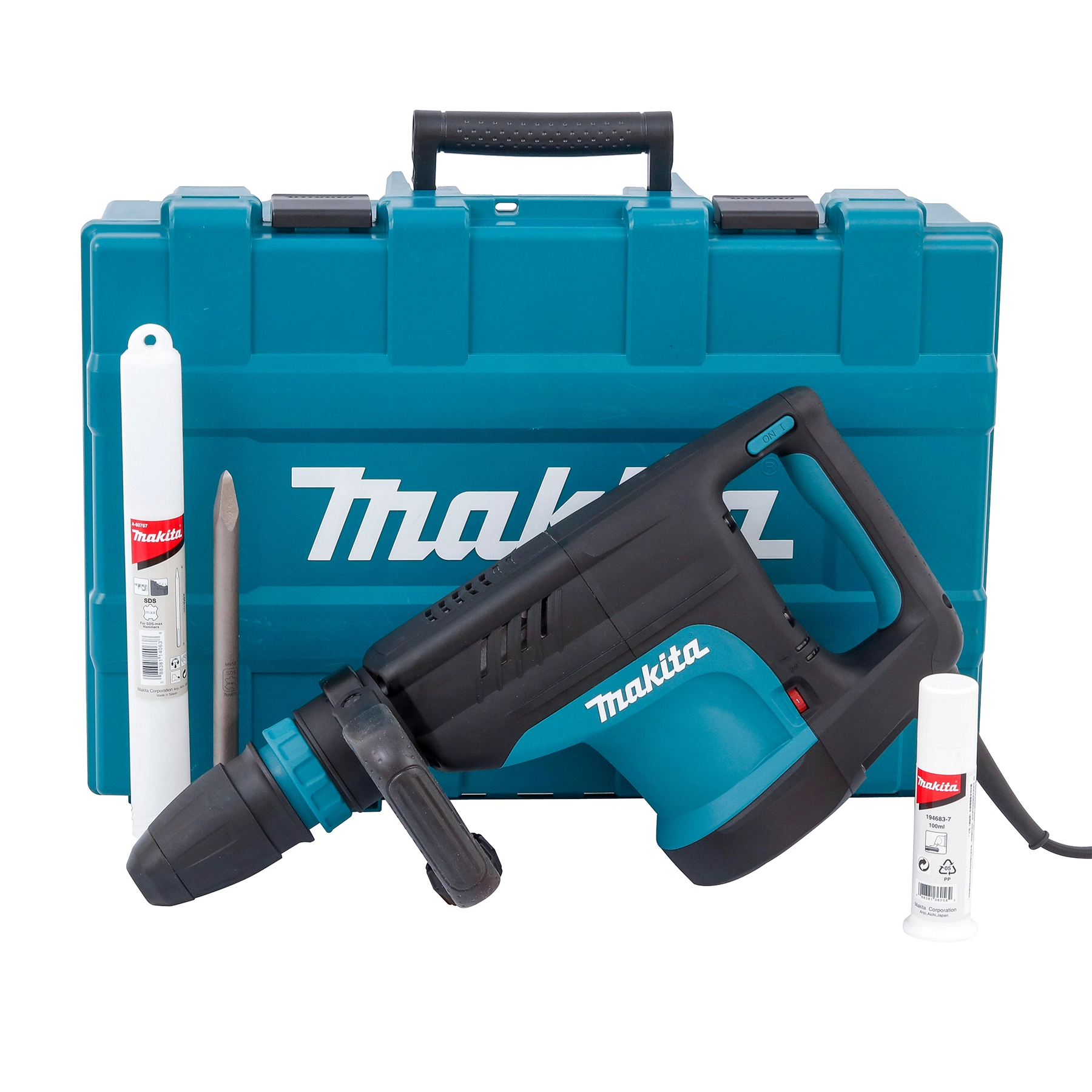 Martelo Demolidor Rompedor Makita com Maleta e Acessórios SDS Max 1510W 25,5J HM1203C 127V