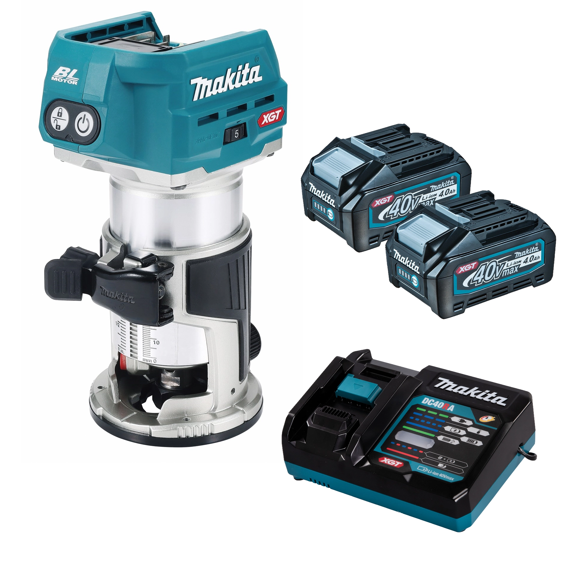 Tupia Makita 40v Xgt 06/08mm Rt001gm202 – Potente E Precisa, Profissional E Bateria Incluída