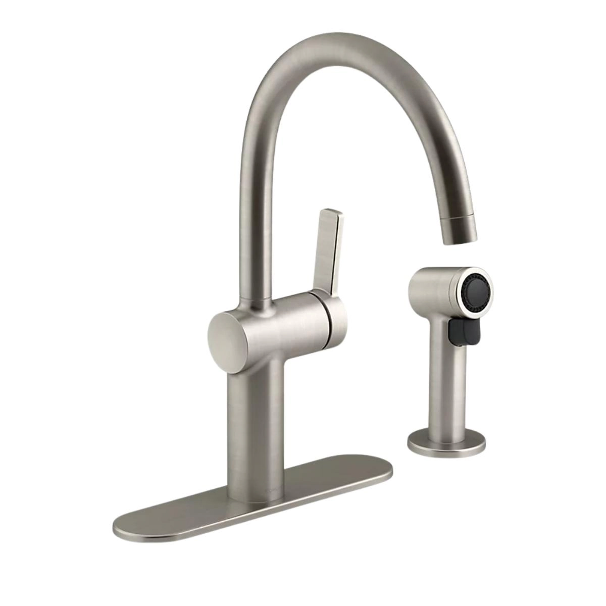 Torneira Misturador Kohler Koi Monocomando C/ Pulverizador Lateral Para Cozinha K-r22141-vs Aço Inoxidável Vibrante