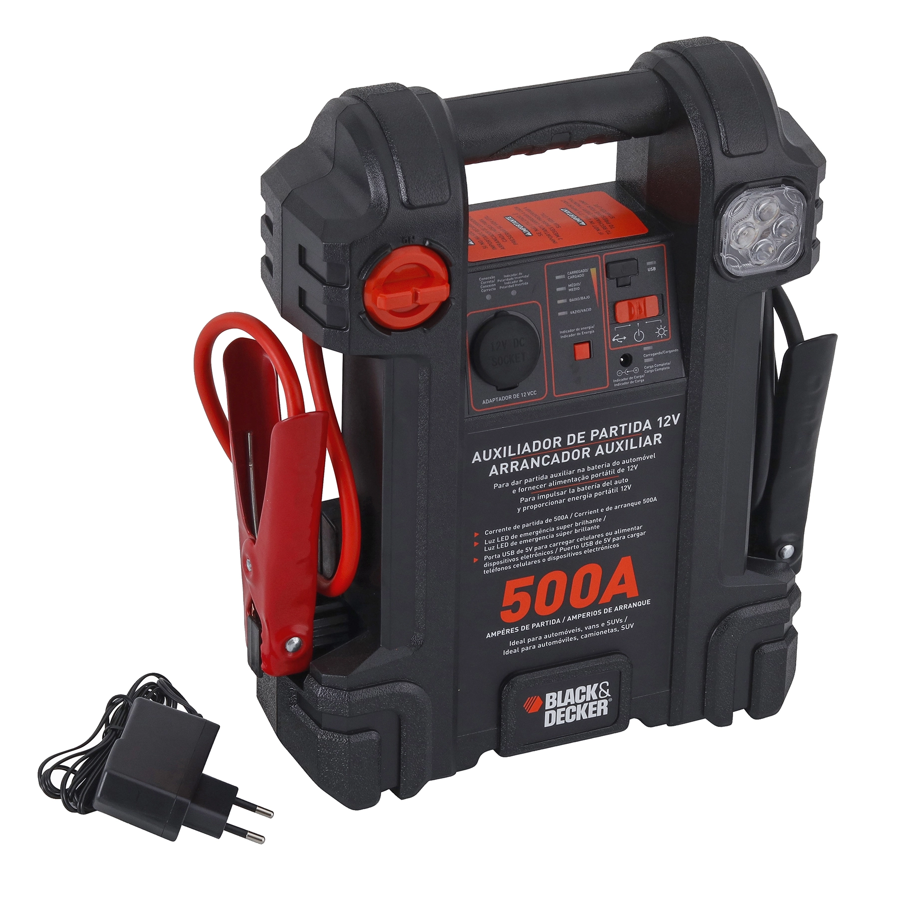 Arrancador Auxiliar De Partida 500A 12V 14Ah Bivolt Black Decker