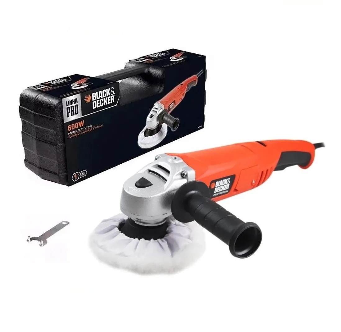 Politriz E Lixadeira Angular Profissional 5pol 600w Black Decker