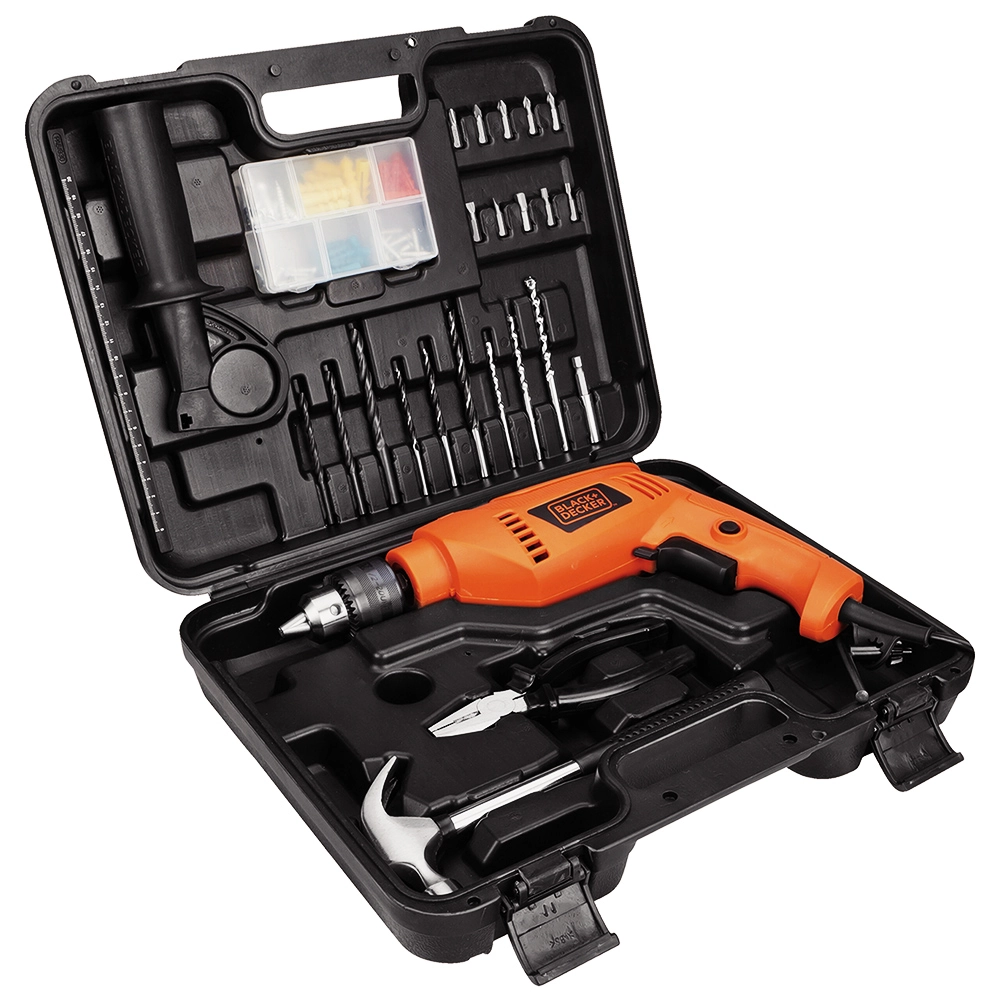 Kit Furadeira De Impacto 1/2" 550w 220v 82 Acessórios Black+decker - Hd555k88