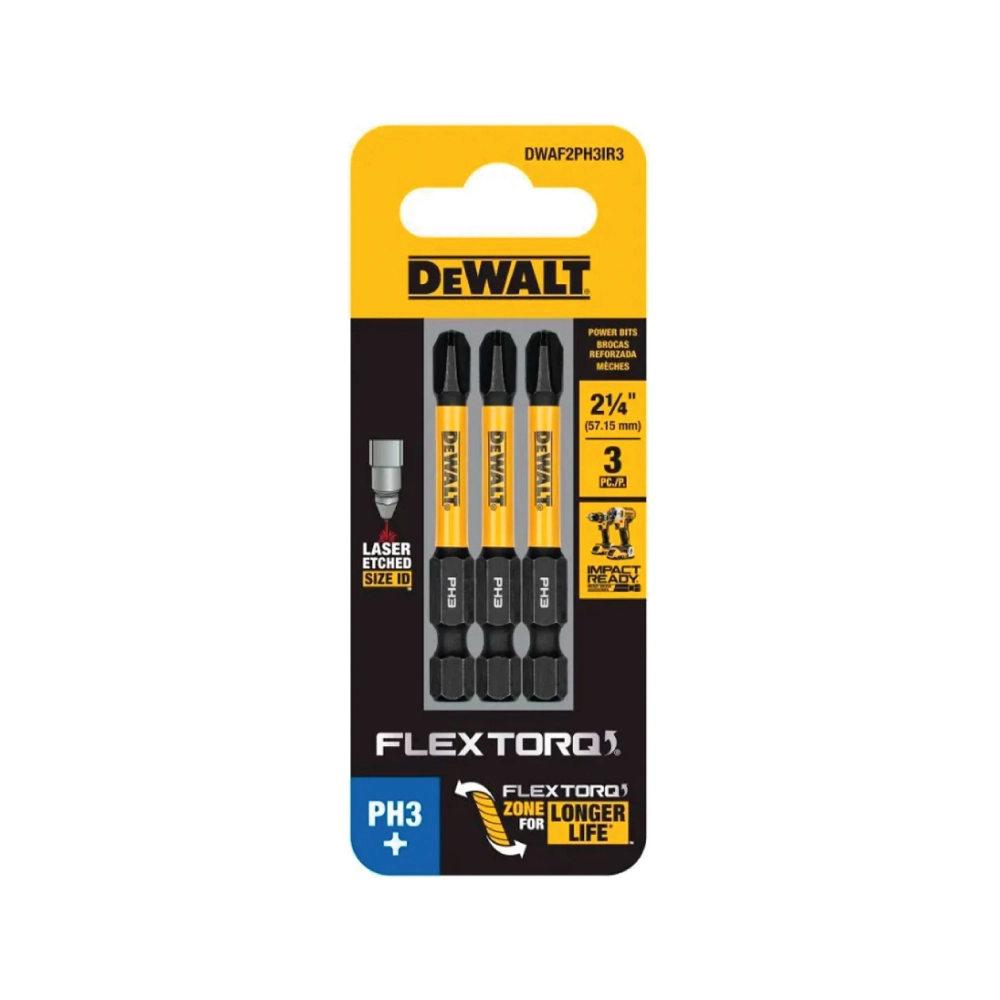 Jogo De Ponta Ph#3 Flextorq 2 1/4" 3 Peças - Dewalt