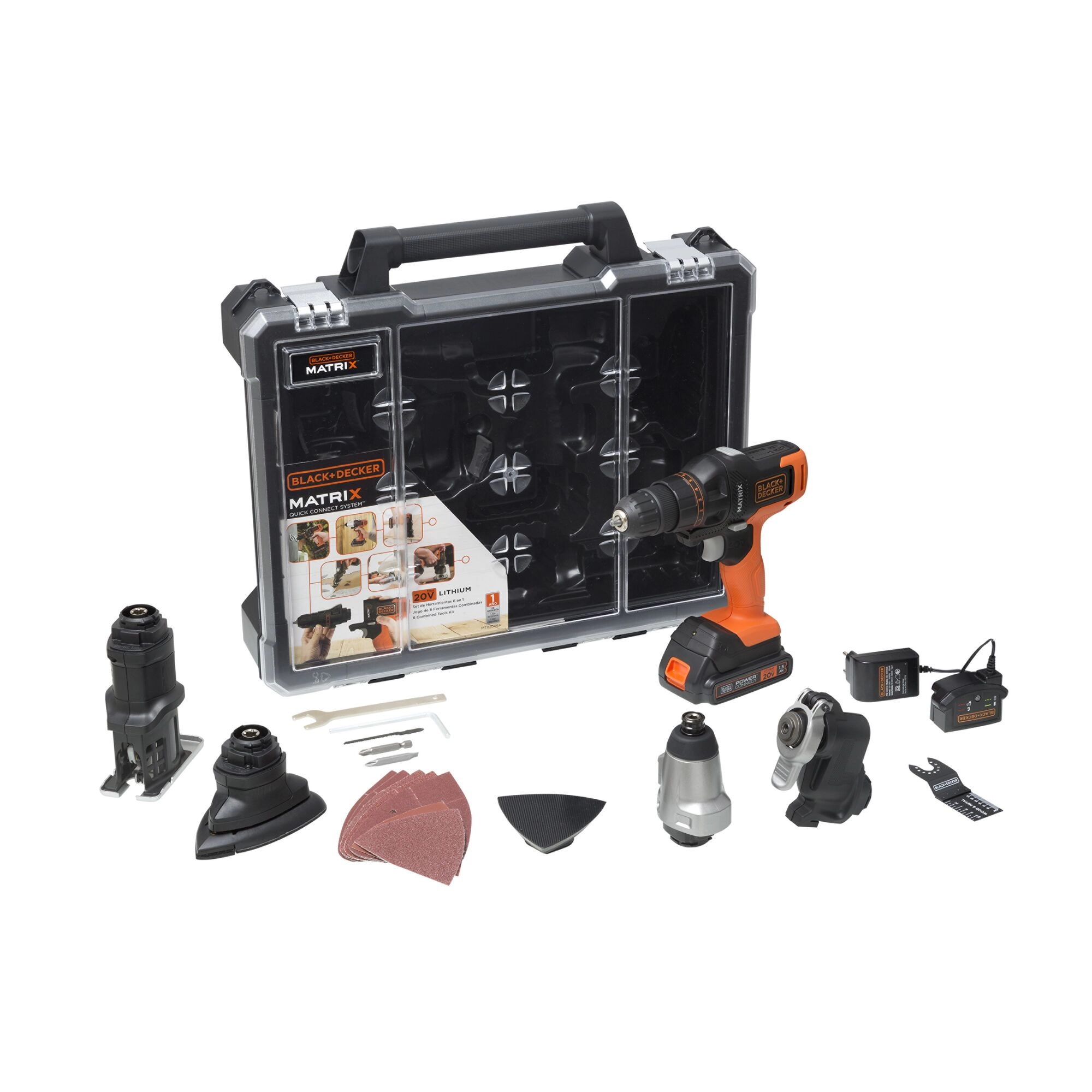 Kit de Ferramentas Black  & Decker com Maleta 6 Peças Matrix MTX20K6A-BR