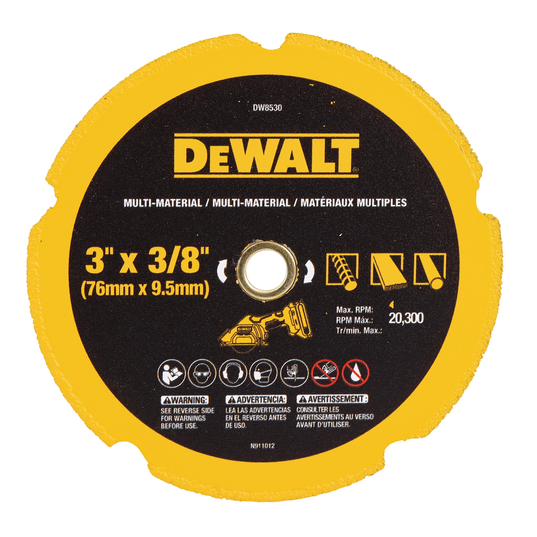 Disco de Corte Diamantado para Multimaterial 3" 76,2mm 1 unidade DW8530 Dewalt