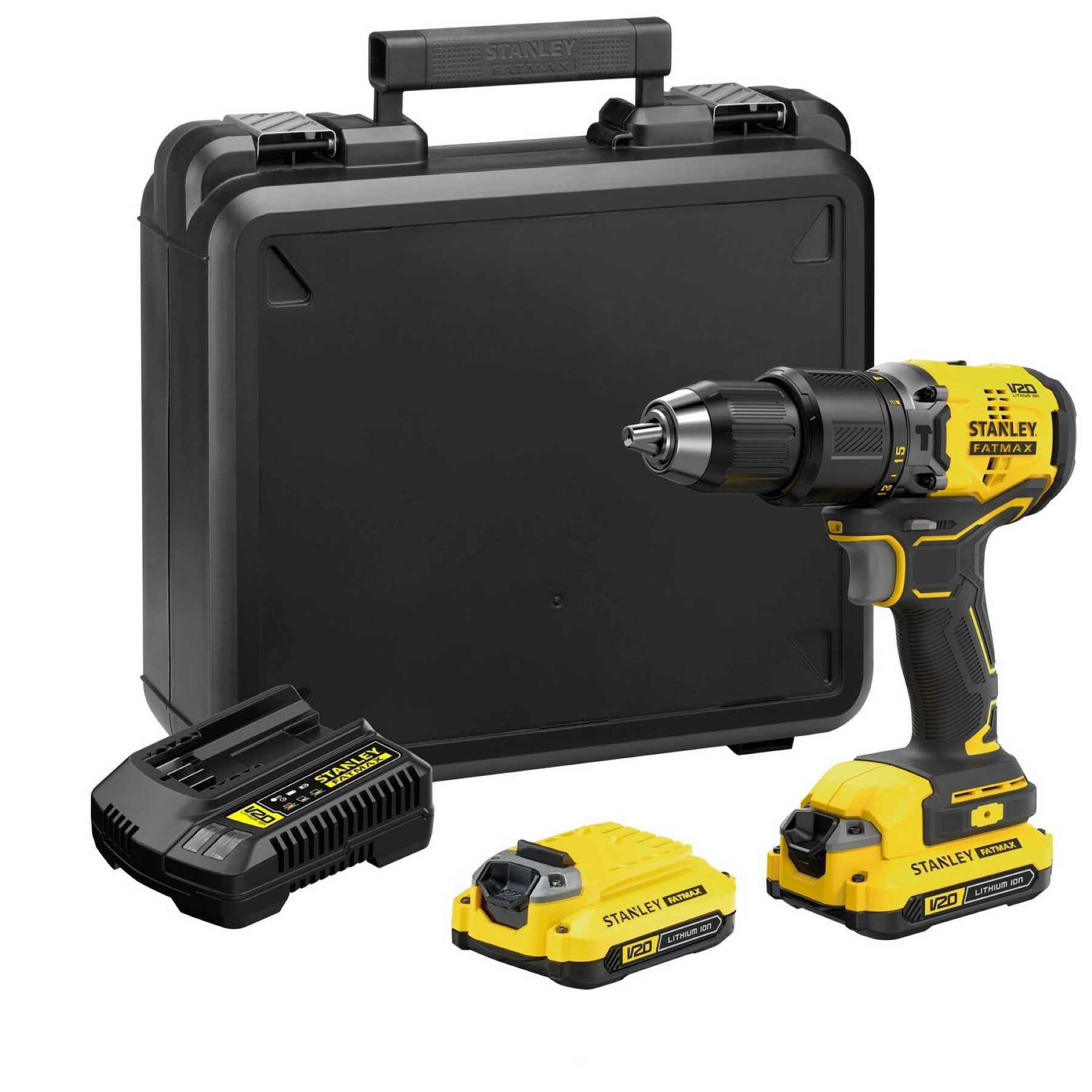 Furadeira e Parafusadeirade Impacto Stanley SCD711C1K-BR a Bateria 20V Brushless 1/2" com Carregador