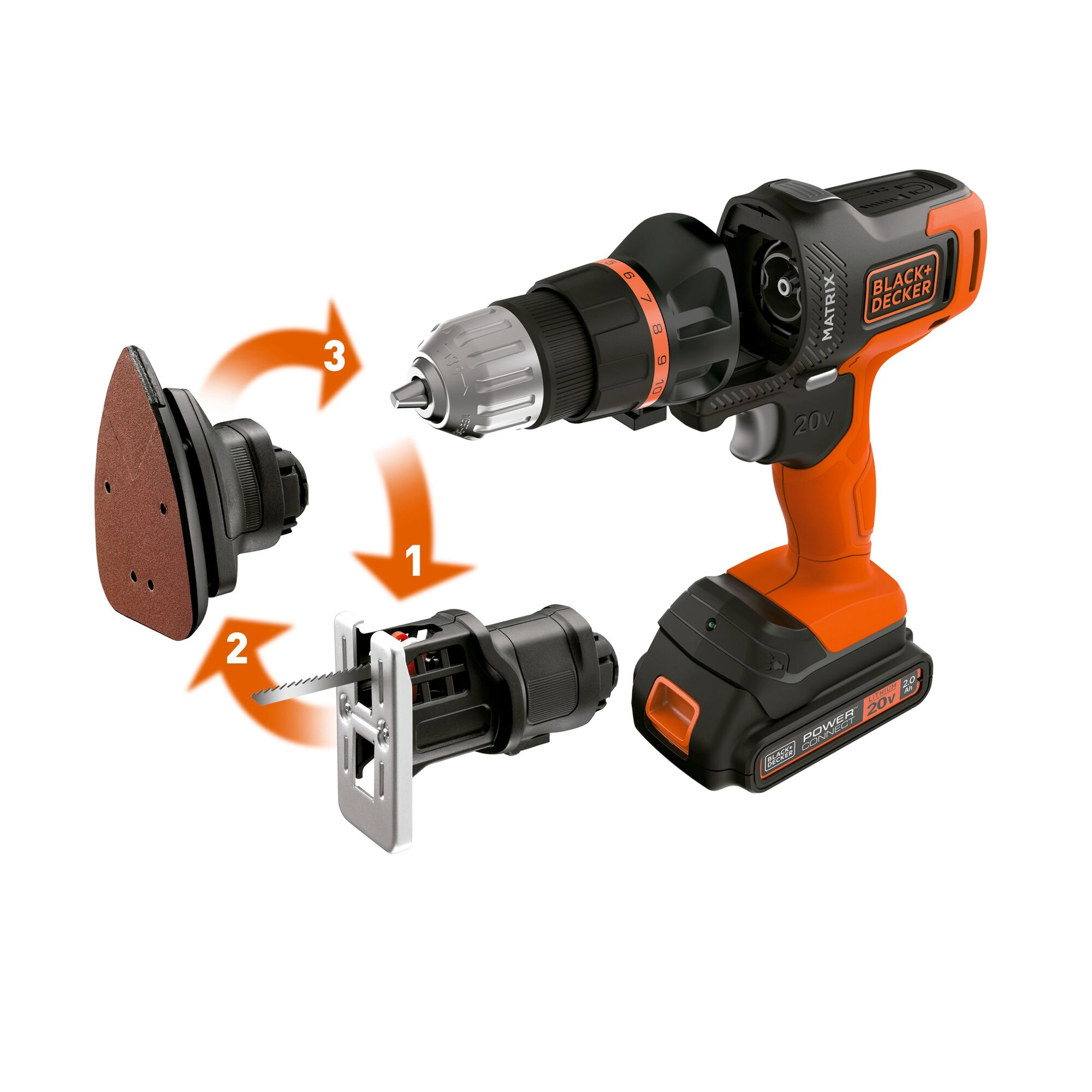 Kit de Ferramentas Black  & Decker com Maleta 4 Peças Matrix MTX20K3B-BR