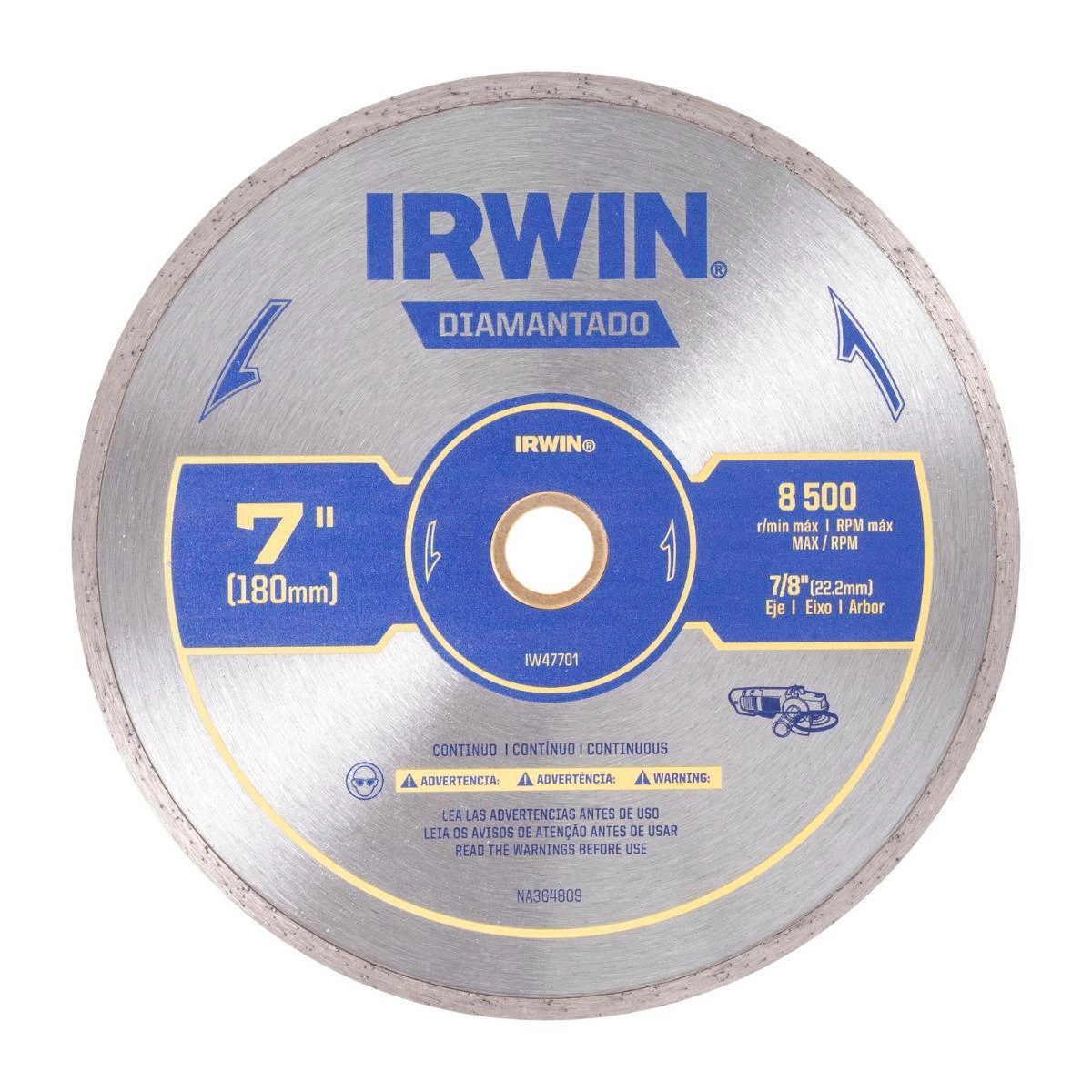 Disco Diamantado Contínuo 180x22,2mm Irwin - Iw47701