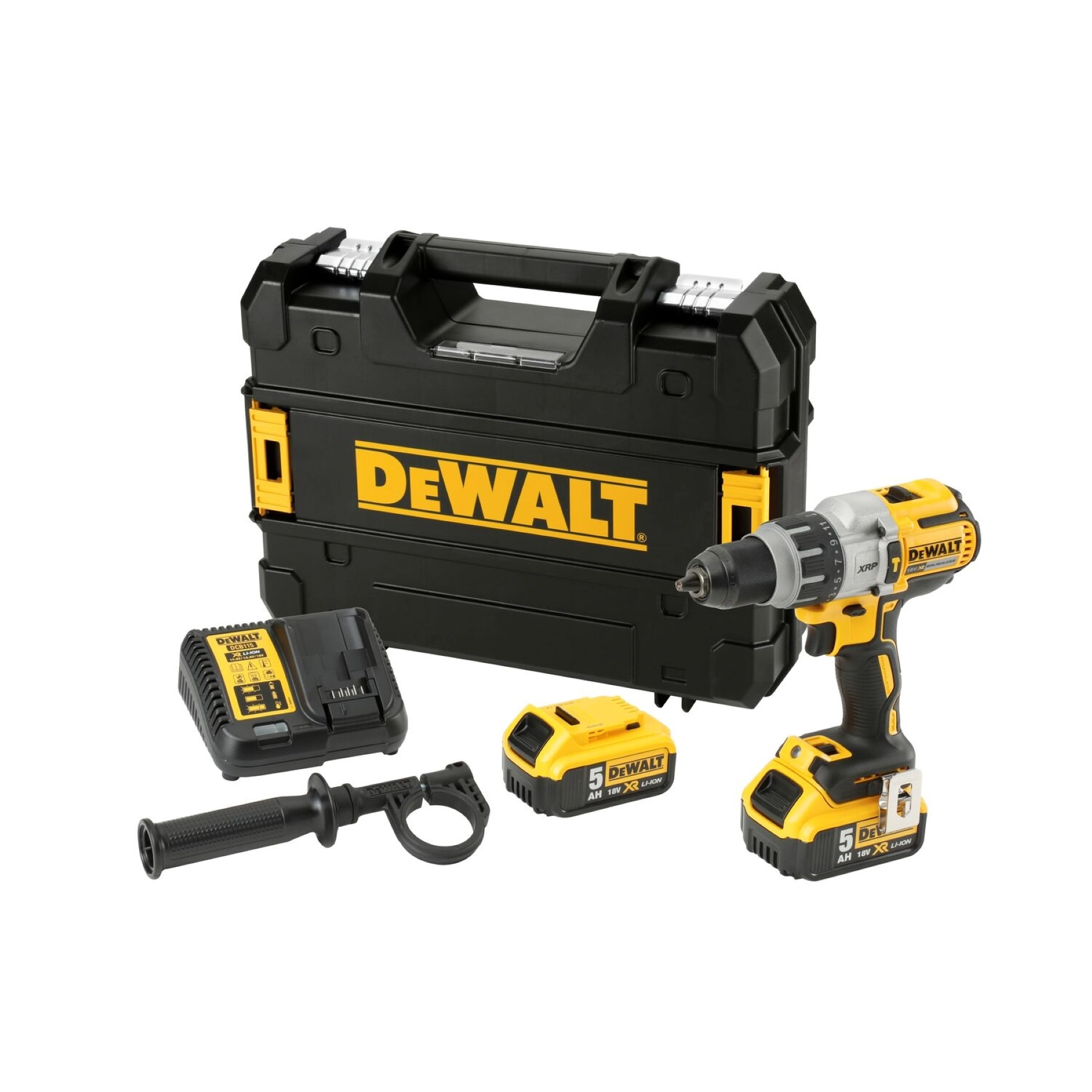 Furadeira e Parafusadeira de Impacto Dewalt DCD996P2T-BR a Bateria 20V Brushless 1/2" com 2 Baterias e Carregador