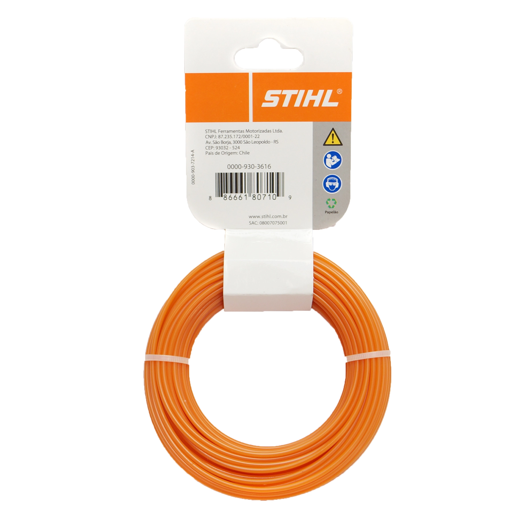 Fio de Nylon 2,4mm 15,3m Laranja Stihl