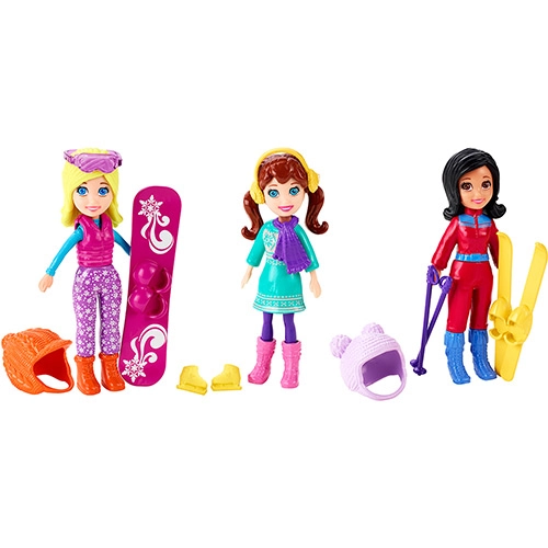 Polly Pocket Férias Em Aspen Bolsinha Com 3 Bonecas Mattel