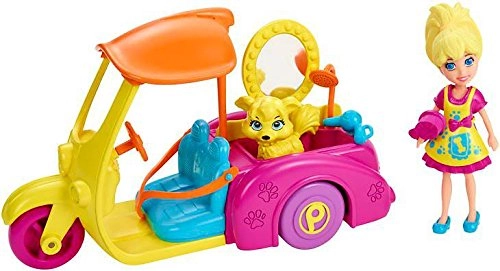 Polly Pocket Little Vehicle With Dog Carrinho Pet Shop Cfm52