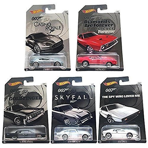 Hot Wheels, 2015 Exclusive James Bond 007 Collection, Bundle Set Of 5 Die Cast Cars, 1:64 Scale