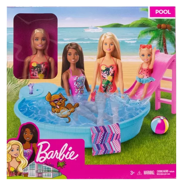Boneca Barbie C/piscina