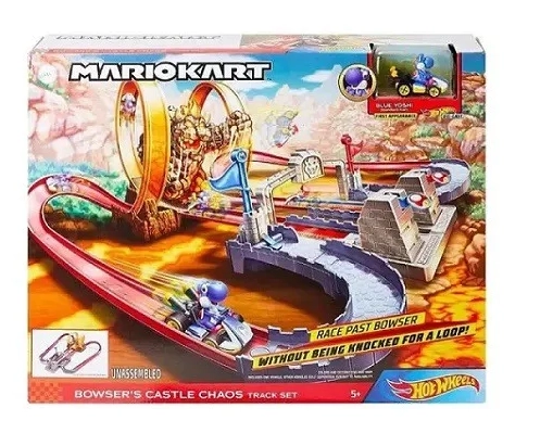 Pista De Percurso e Veículo - Hot Wheels - Mario Kart - Castelo do Caos do Bowser - Mattel