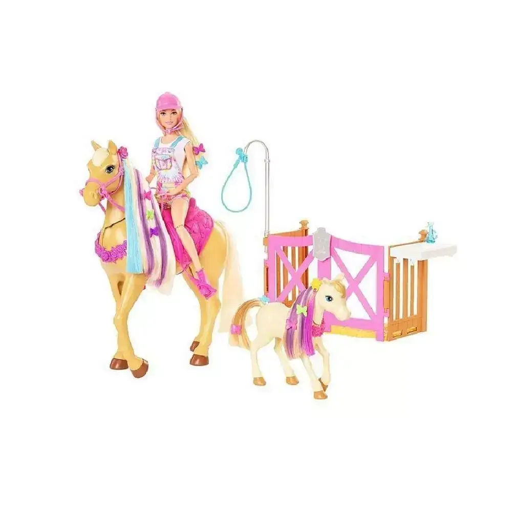 Boneca Barbie - Sisters & Pets - Barbie com Cavalo Penteados Divertidos - Mattel
