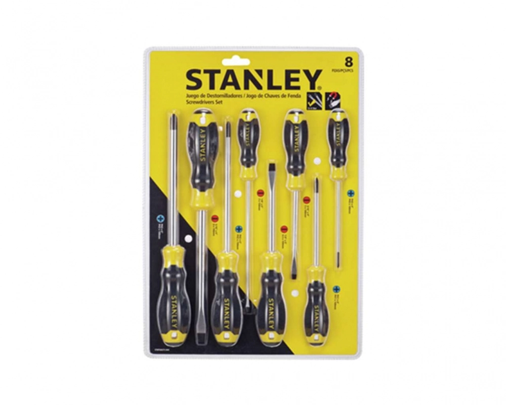 Chave Fenda Emborrachado Stanley Jg 08pcs Blister